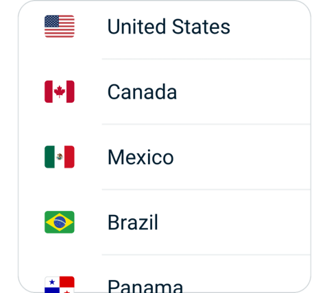 FeiniaoVPN connect step 2, choose VPN server location